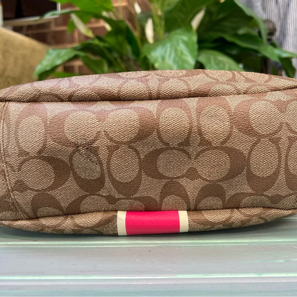 Coach Pink Striped Demi Satchel - Picture 6 of 12